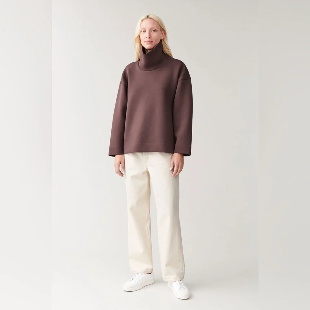 COS Purple Roll Neck Scuba Top Sweater Size XS - Picture 9 of 9